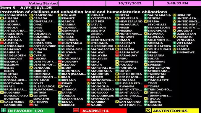 مجمع عمومی سازمان ملل خواستار آتش بس فوری در غزه شد